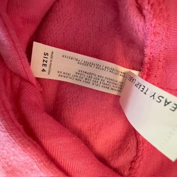 Little Girl Size 4 Breckenridge Hooded Pink Sweatshirt-Washed, Never worn - Picture 4 of 6